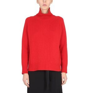 STEFANO MORTARI Women's Red Wool Blend Turtleneck Sweater Women RED Sweaters &
